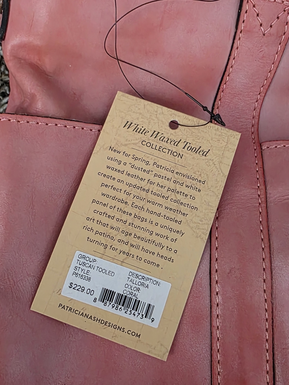 Patricia Nash Takloria Pink Coral Embossed Floral Tote Bag - Picture 3 of 6